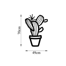 Wallity Cactus - 464 Escultura de Pared de Metal Negra